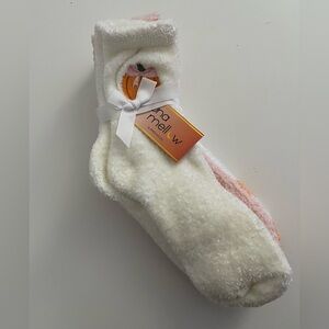 Luna & Mellow Cozy Fuzzy Socks – 3 Pair Set with Pumpkin Design